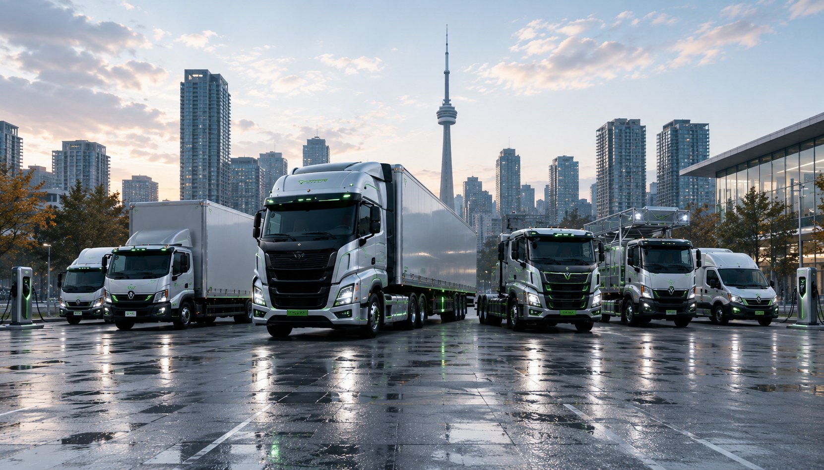 Terratek TK1 — portfolio de camions électriques devant la skyline de Toronto